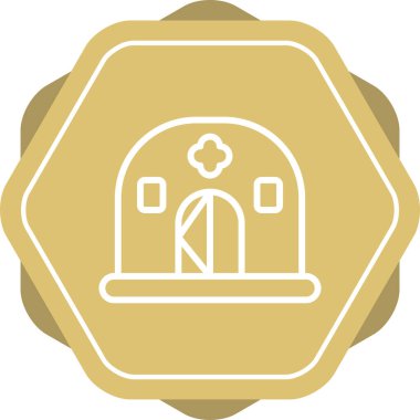 Acil Sığınak hattı simgesi. Mobil konsept ve web tasarımı için doğrusal stil işareti. Koruyucu kalkan çizgili vektör ikonu olan bir ev. Sembol, logo çizimi. Vektör grafikleri