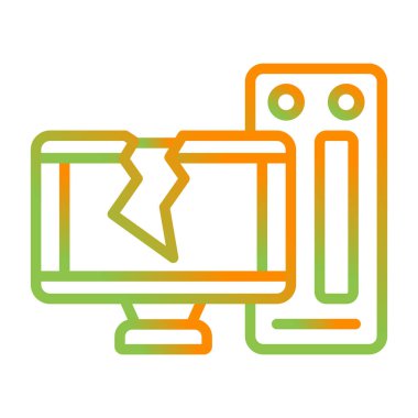 Masaüstü Bilgisayar Web simgesi vektör çizimi