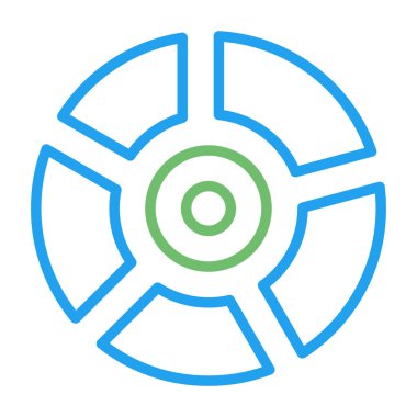 Pie Chart Simgesi modaya uygun düz stil. Web sitenizin tasarımı için grafik sembolü, logo, uygulama, UI. Vektör illüstrasyonu