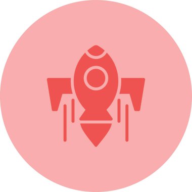 roket simgesi, vektör illüstrasyonu basit tasarım