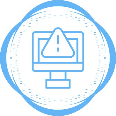 Uyarı işareti çizimi olan dizüstü bilgisayar 