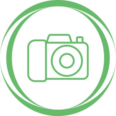 DSLR kamera simgesi, vektör illüstrasyonu 