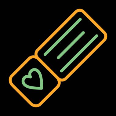 Aşk kuponu ikonu, vektör illüstrasyonu  