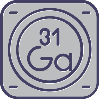 Periyodik tablonun kimyasal elementinin web illüstrasyonu