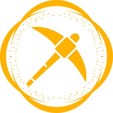 Kazma Simgesi ya da Beyaz Arkaplanda Balta Simgesi Silueti. Web Sitesi Tasarımı ve Uygulamaları için Simge