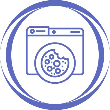 Web sitesi kurabiye simgesi, vektör illüstrasyonu basit tasarım