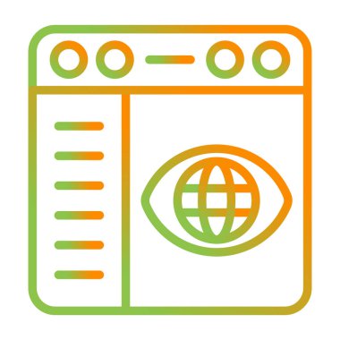 Tarayıcı web simgesi, basit illüstrasyon