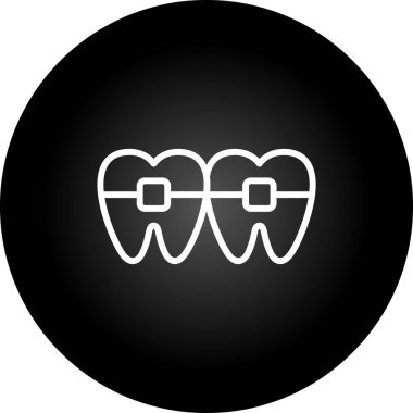 Ortodontik parantez simgesinin web illüstrasyonu