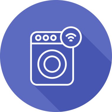 Çamaşır makinesi. Web simgesi basit illüstrasyon