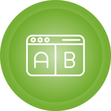 A-B Simge Testi. İş ve Finans. İzole İllüstrasyon. B varyasyonlarını test etmek için iki web sayfası.