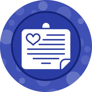  Aşk Notu Web simgesi vektör illüstrasyonu