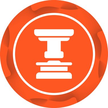 Beyaz arkaplan üzerindeki hidrolik basın simgesi vektör illüstrasyonu 