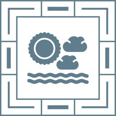 Bulutlu güneş, web simgesi, basit tasarım 