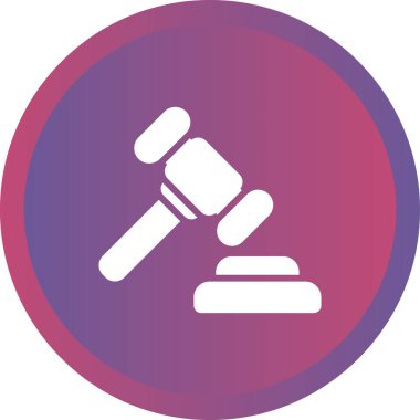 Law gavel simgesi, vektör illüstrasyonu 