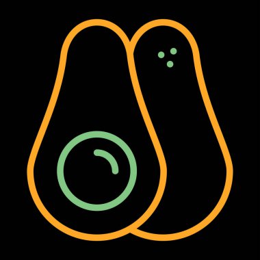 Avokado simgesinin vektör illüstrasyonu 