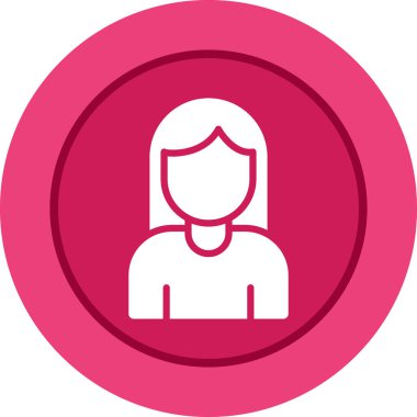 Kadın kullanıcı. Web simgesi basit illüstrasyon