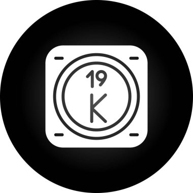 Potasyum kimyasal element. Web simgesi basit illüstrasyon