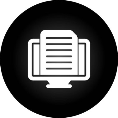 Masaüstü bilgisayar simgesi, vektör illüstrasyonu basit tasarım