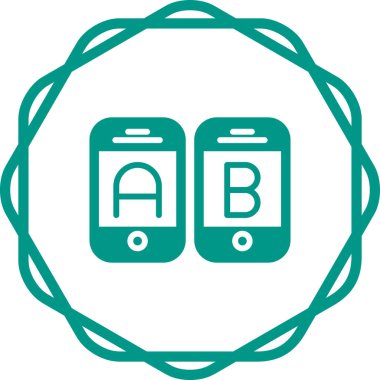 A-B Simge Testi. İş ve Finans. İzole İllüstrasyon. B varyasyonlarını test etmek için iki web sayfası.