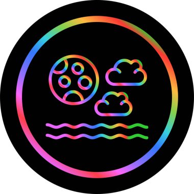 Ay ve bulutların vektör illüstrasyonu web simgesi