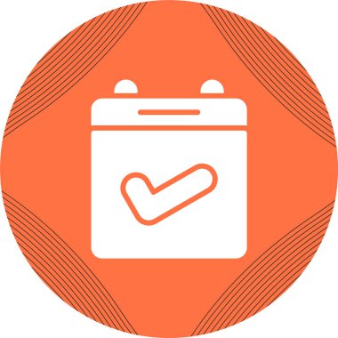 Takvim ve çek işareti. Web simgesi basit illüstrasyon