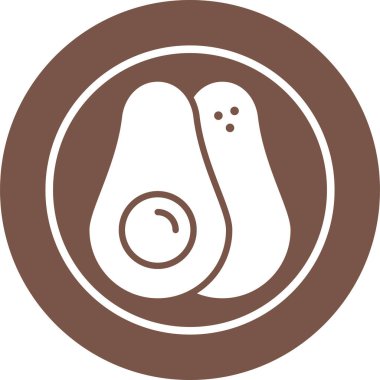 Avokado simgesinin vektör illüstrasyonu 