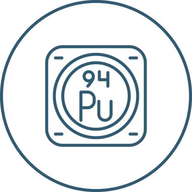 Plütonyum kimyasal element simgesi web illüstrasyonu