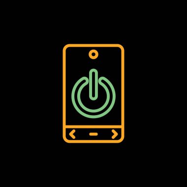 Güç düğmesi vektör illüstrasyonlu akıllı telefon simgesi