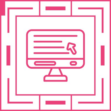 Masaüstü Bilgisayar Web simgesi vektör çizimi