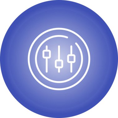 Müzik Eşitleyici Çember simgesinin vektör çizimi  