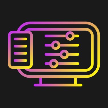 Masaüstü Bilgisayar Web simgesi vektör çizimi