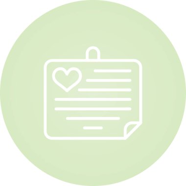  Aşk Notu Web simgesi vektör illüstrasyonu