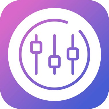 Müzik Eşitleyici Çember simgesinin vektör çizimi  