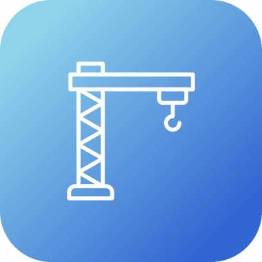 İnşaat vinci. Web simgesi basit illüstrasyon