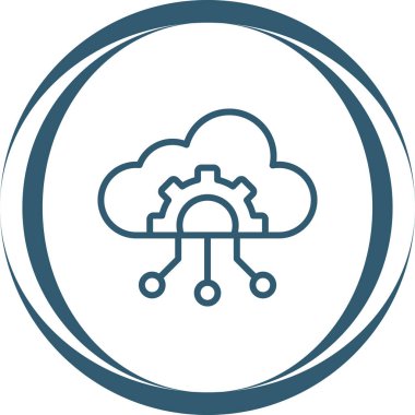 Bulut Yönetimi Simgesi, Vektör İllüstrasyonu 