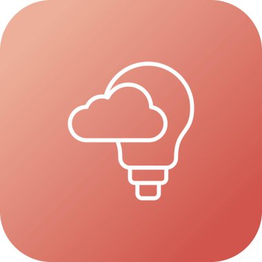 Ampul ve bulut simgesinin vektör çizimi