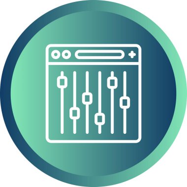 Simge, web düğmesi, basit vektör illüstrasyonu ayarlanıyor