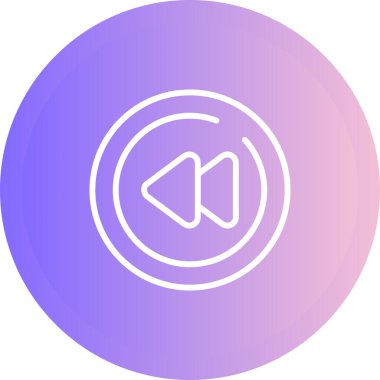 vector illustration,  Rewind Circle Icon