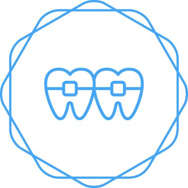 Ortodontik parantez simgesinin web illüstrasyonu