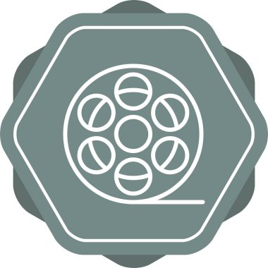 Film makarası web simgesi, basit vektör illüstrasyonu