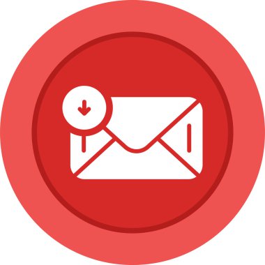 Gelen kutusu web simgesi, basit vektör illüstrasyonu