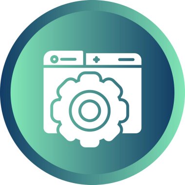 Simge, web düğmesi, basit vektör illüstrasyonu ayarlanıyor