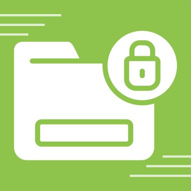  Belge Şifreleme simgesi, vektör illüstrasyonu  