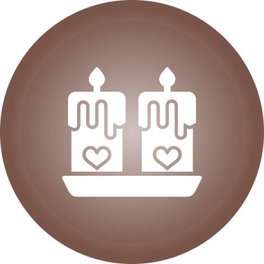 Aşk mumları simgesi, vektör illüstrasyonu