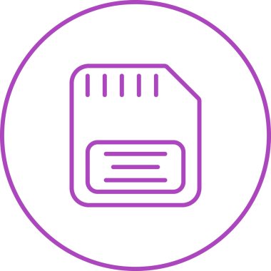 Bellek Kart Simgesi Vektörü, Katı İllüstrasyon, Beyaz Üzerine Resimli Grafik