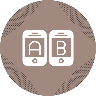 A-B Simge Testi. İş ve Finans. İzole İllüstrasyon. B varyasyonlarını test etmek için iki web sayfası.