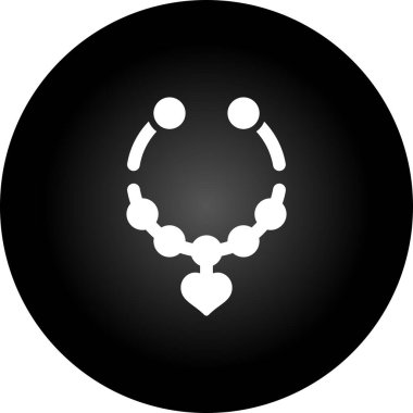 kalp şekilli kolye simgesi izole edilmiş vektör çizimi