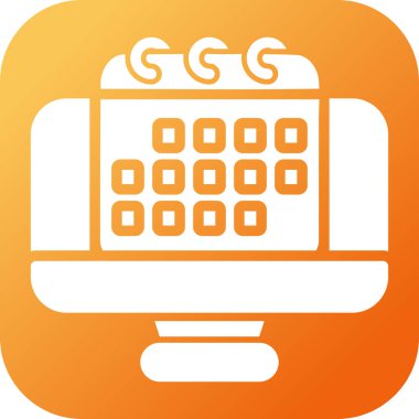 Masaüstü Bilgisayar Web simgesi vektör çizimi