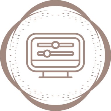 Masaüstü Bilgisayar Web simgesi vektör çizimi