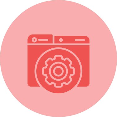 Bakım simgesi, servis aracı simgesi, vektör illüstrasyonu